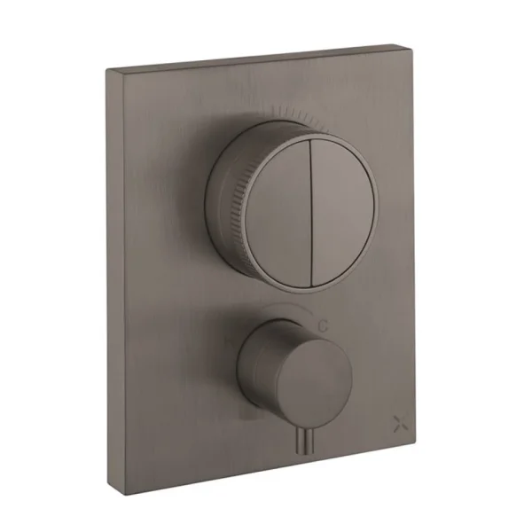 Crosswater Mpro Crossbox Push 2 Outlet Trim Slate