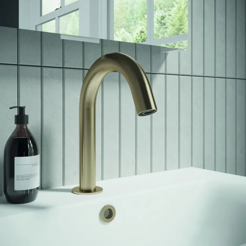 Crosswater Mpro Basin Spout Deck Mounted Sensor Brushed Brass detail view - Image 2