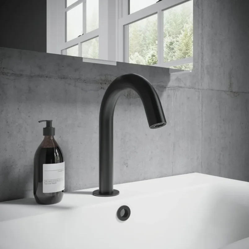 Crosswater Mpro Basin Spout Deck Mounted Sensor Matt Black detail view - Image 2