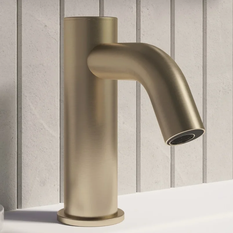 Crosswater Mpro Basin Mono Sensor Deck Mounted Brushed Brass detail view - Image 2