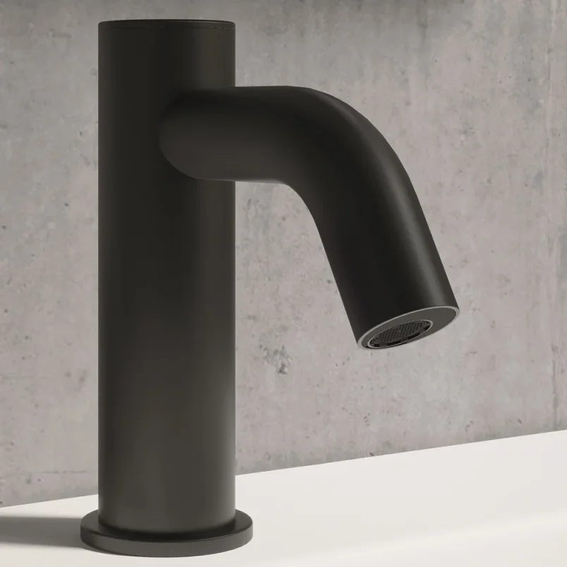 Crosswater Mpro Basin Mono Sensor Deck Mounted Matt Black detail view - Image 2