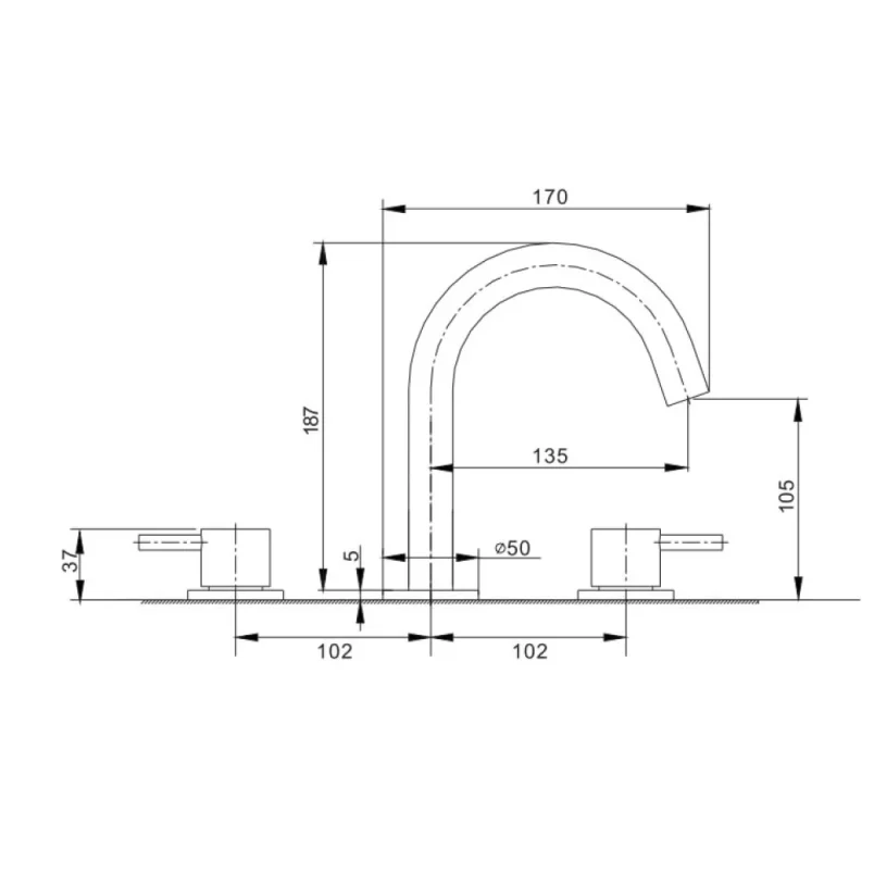 Crosswater MPRO Basin 3 Hole Set Brushed Bronze detail view - Image 2