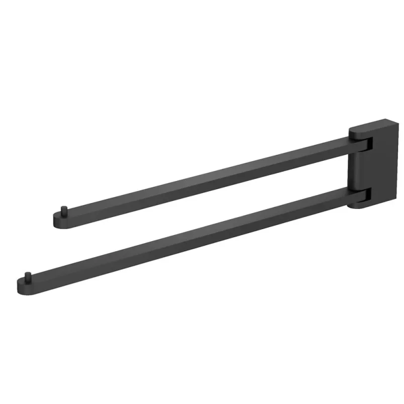 Crosswater MPRO 2 Swivel Towel Rail Matt Black detail view - Image 1