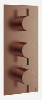 Crosswater Mpro 3 Handle Shower Handset Etched Trimset Portrait Brushed Bronze