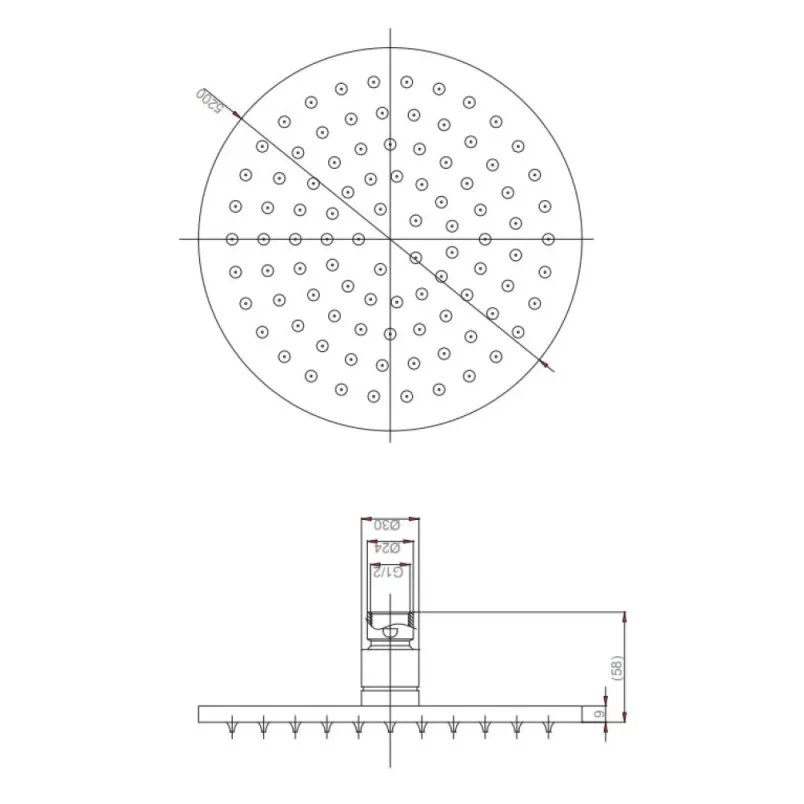 Crosswater Mpr0 200mm Fixed Head Brushed Bronze detail view - Image 2