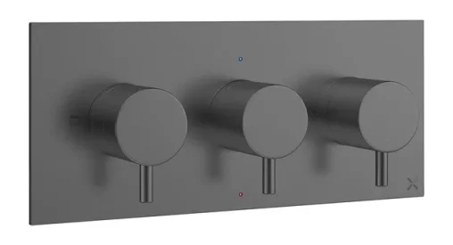Crosswater Mpro 2 Handle Shower Handset Etched Trimset Slate detail view - Image 1