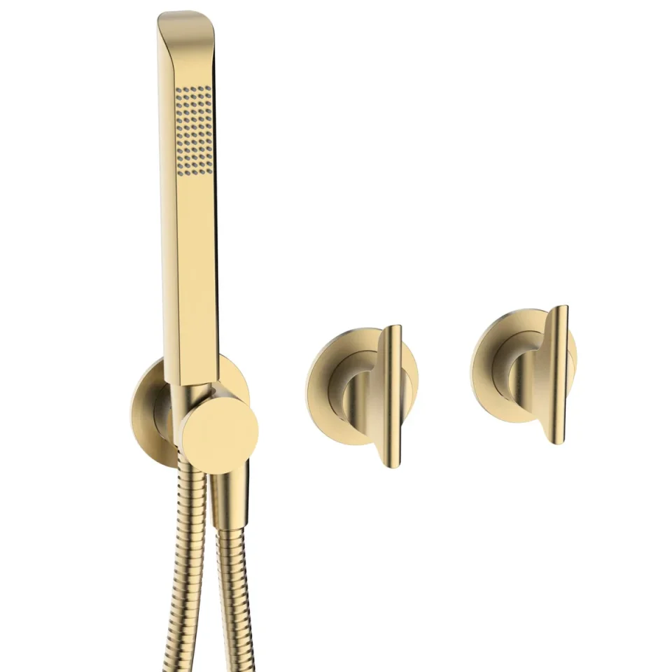 Crosswater Module Foile 2 Handle With Handshower Brushed Brass detail view - Image 1