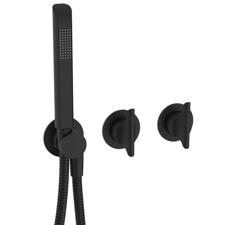 Crosswater Module Foile 2 Handle With Handshower Matt Black detail view - Image 1