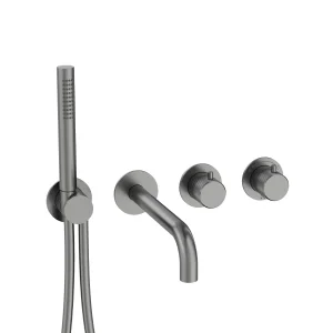 Crosswater Module 3one6 2 Control Trimset With Bath Spout & Handshower Stainless Slate