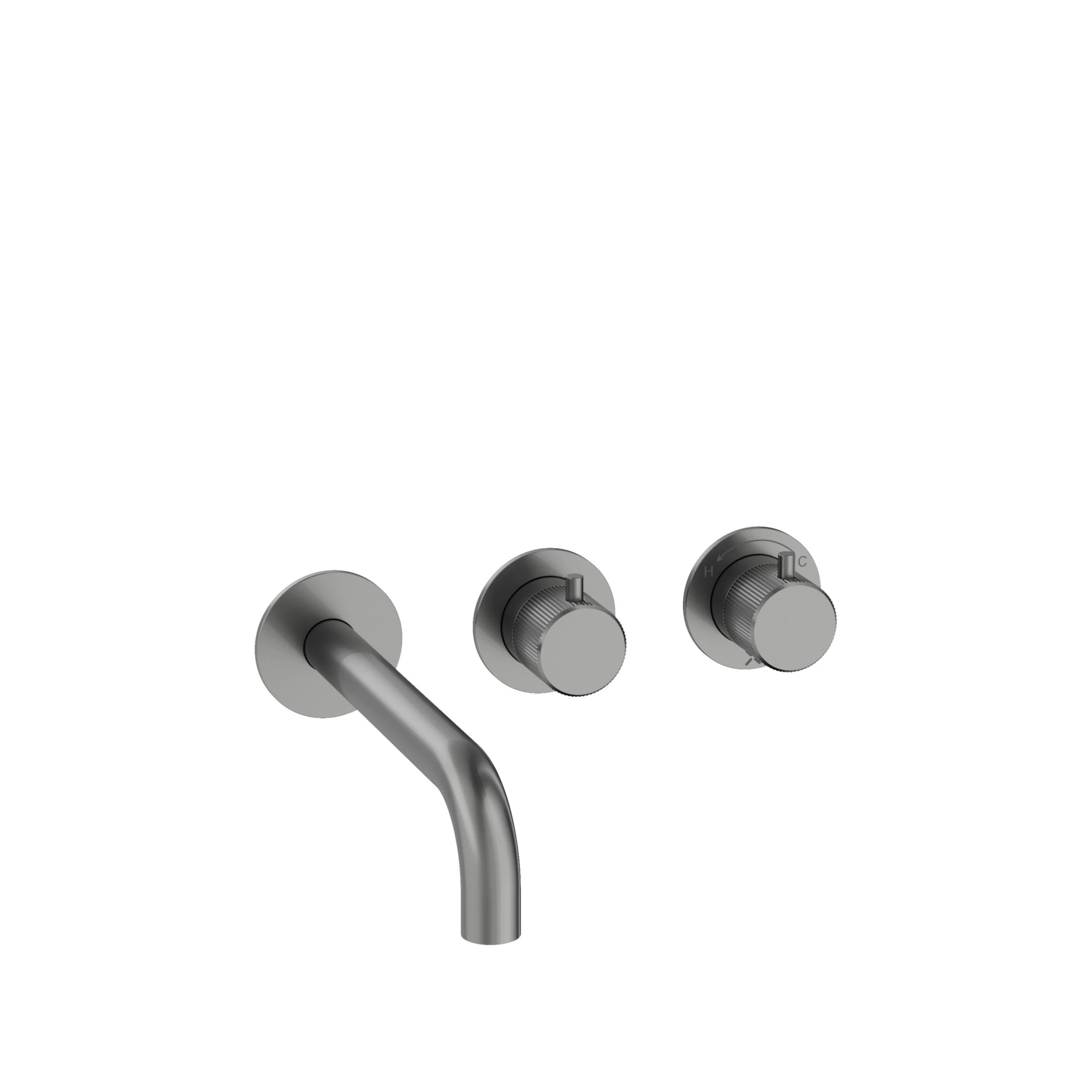 Crosswater Module 3one6 2 Control Trimset With Bath Spout Stainless Slate