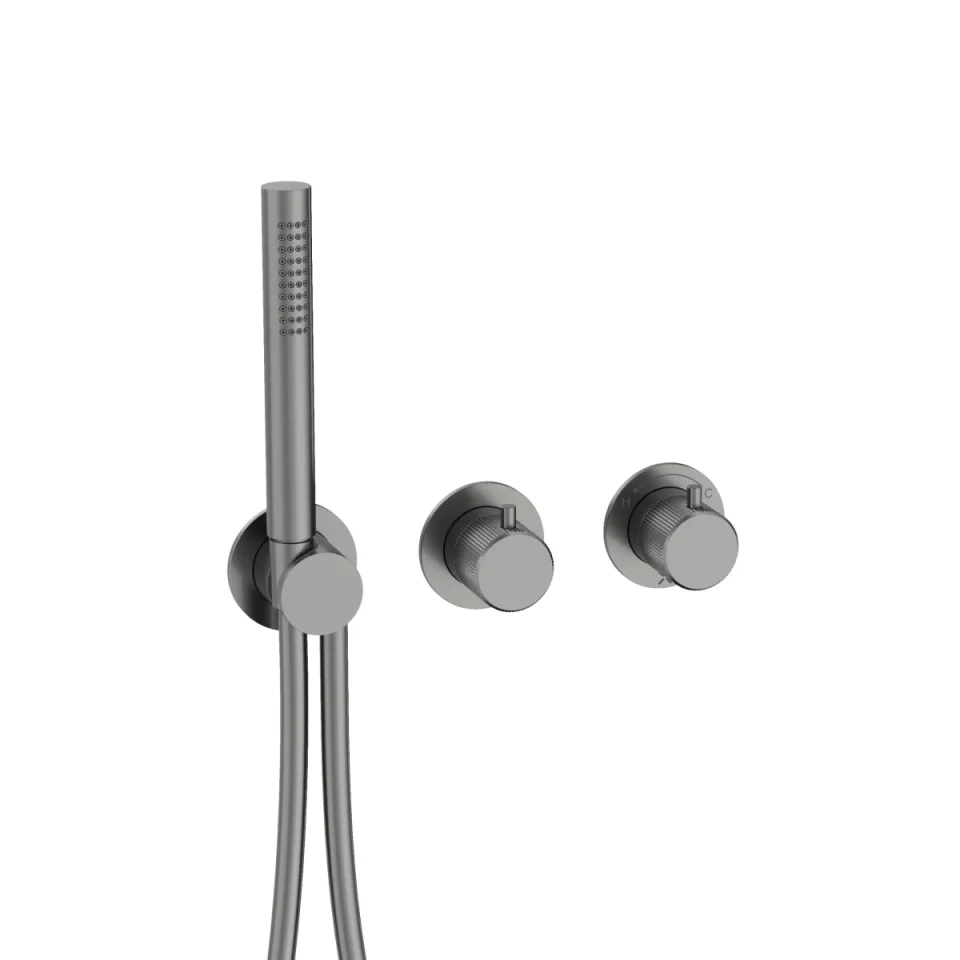 Crosswater Module 3one6 2 Control Trimset With Handshower Stainless Slate detail view - Image 1