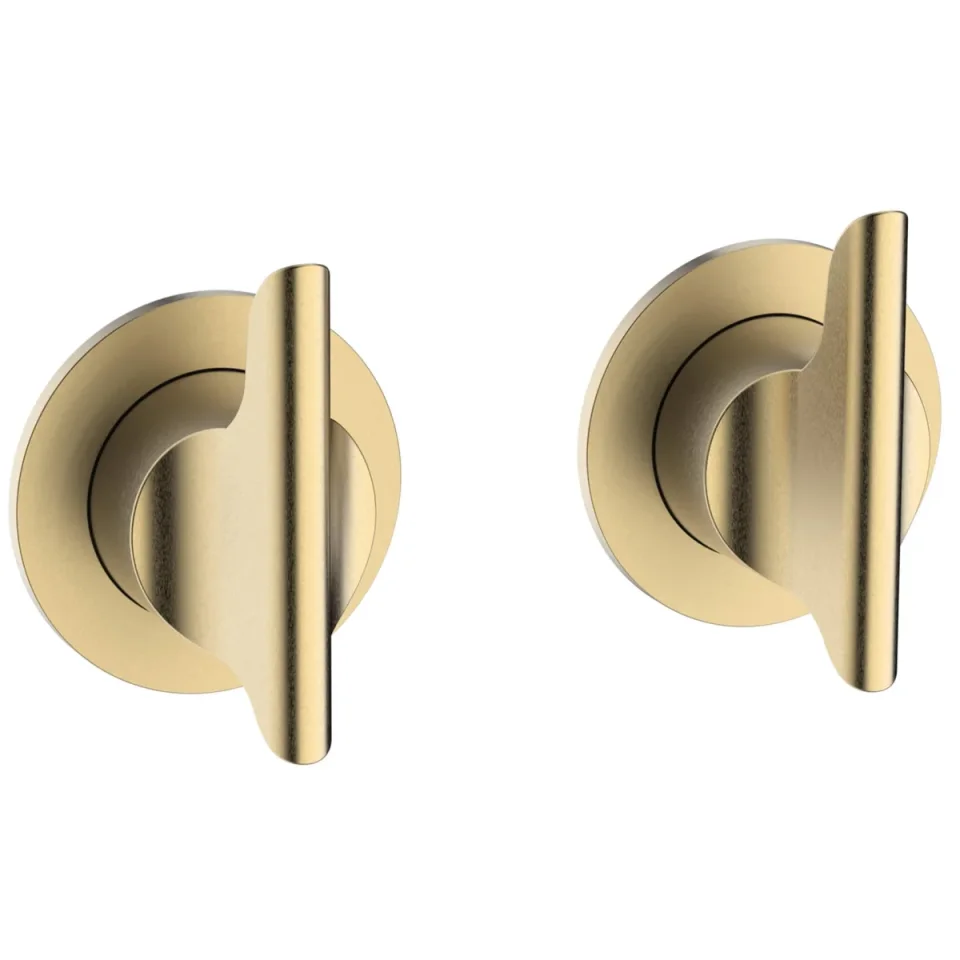 Crosswater Module Foile 2 Handle Set Brushed Brass detail view - Image 1