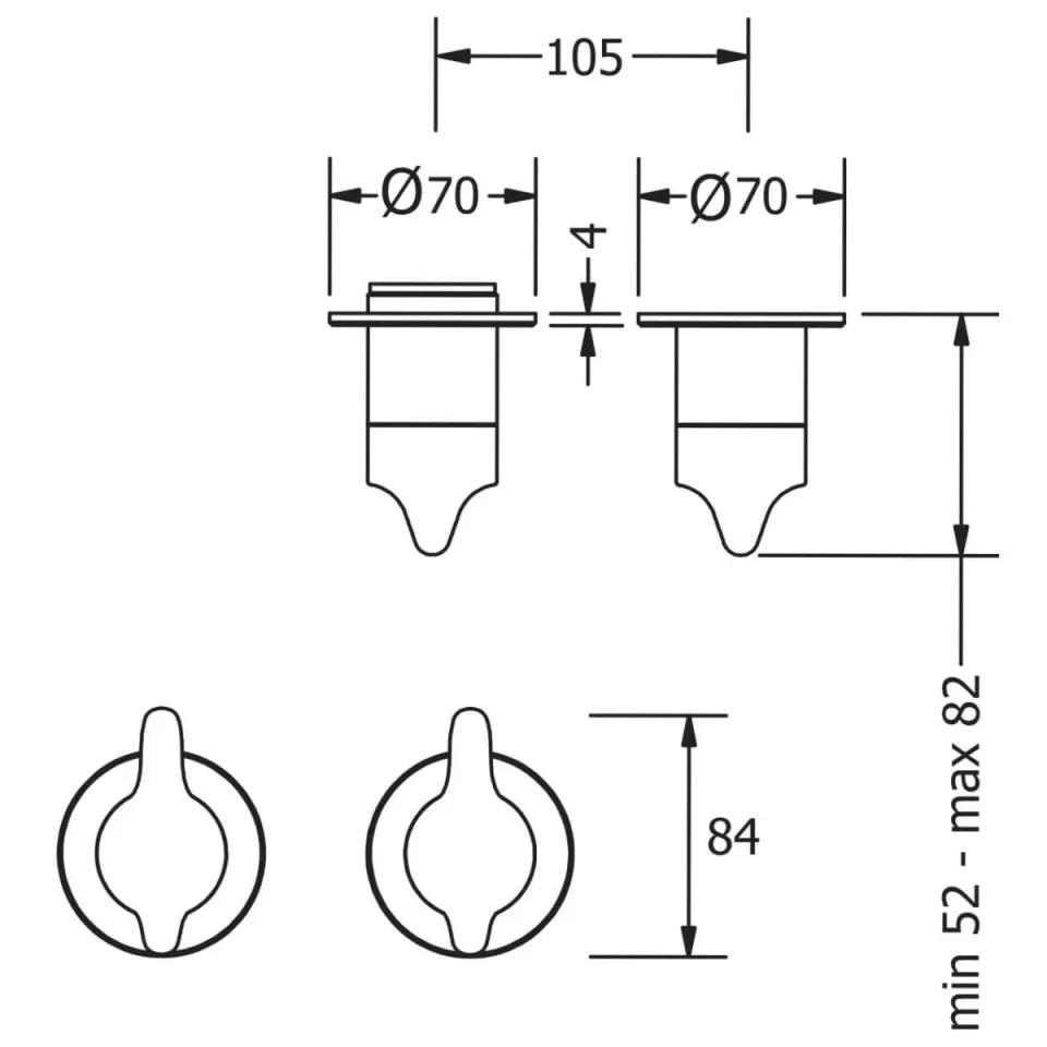 Crosswater Module Foile 2 Handle Set Brushed Brass detail view - Image 2