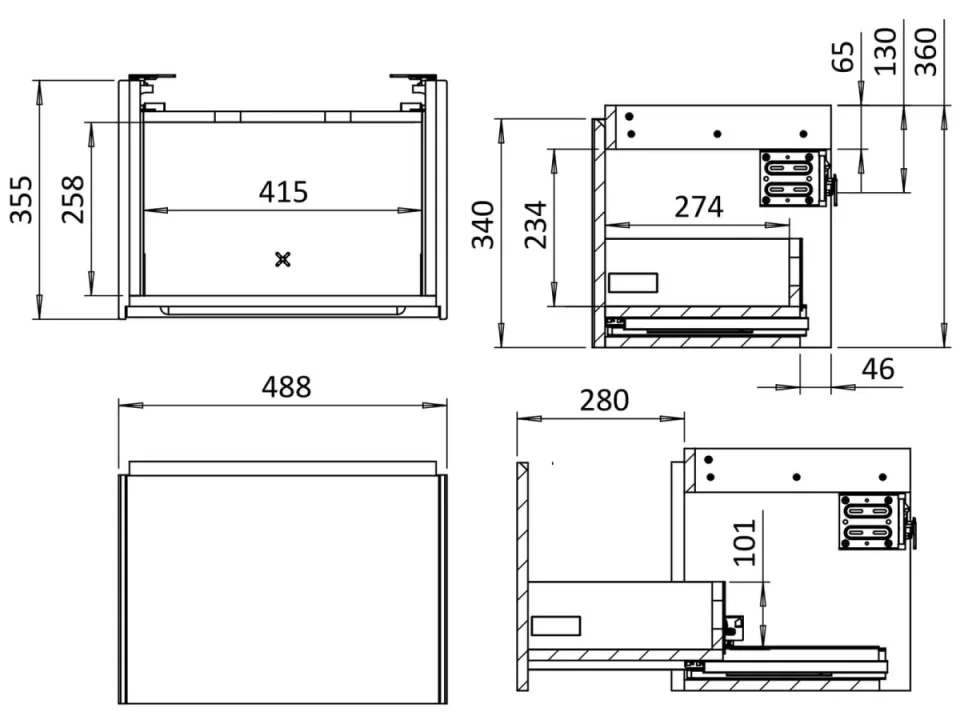Crosswater Mada Shelf & Frame 500 Matt White detail view - Image 3