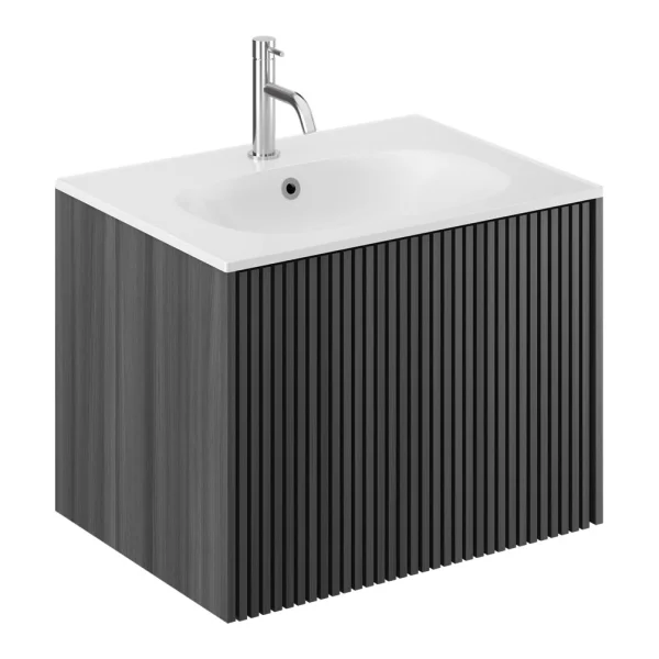 Crosswater Limit Single Drawer Unit 600 Steelwood/Anthracite