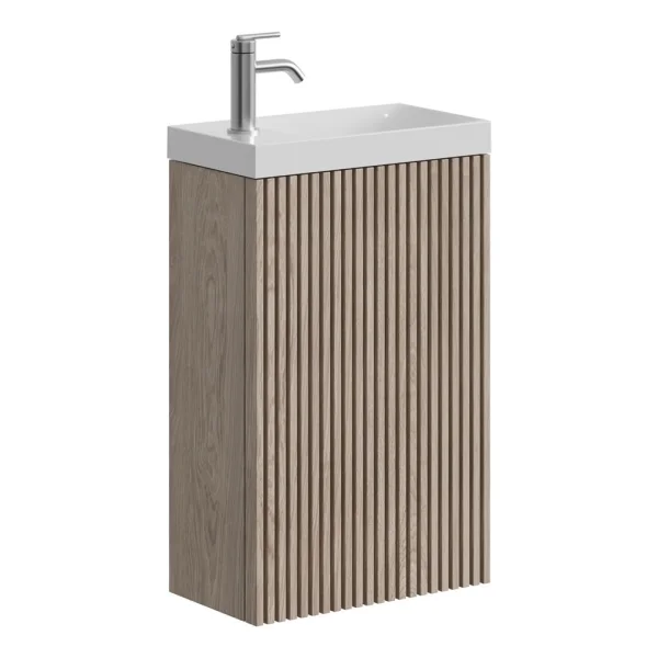 Crosswater Limit 400mm Cloakroom Wall Hung Door Unit Modern Oak