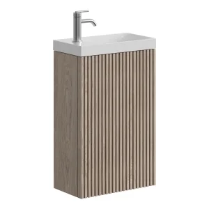 Crosswater Limit 400mm Cloakroom Wall Hung Door Unit Modern Oak