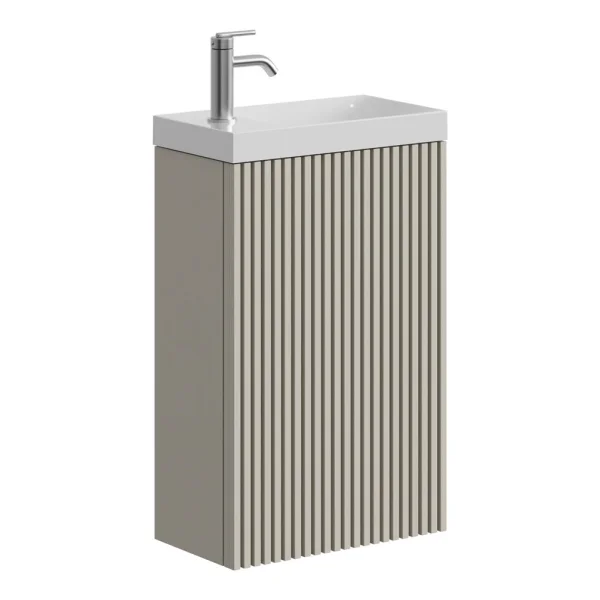 Crosswater Limit 400mm Cloakroom Wall Hung Door Unit Warm Stone