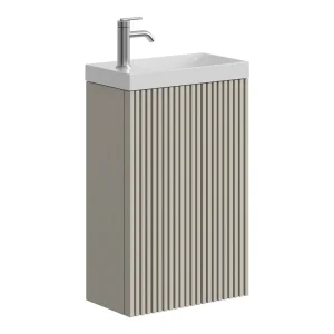 Crosswater Limit 400mm Cloakroom Wall Hung Door Unit Warm Stone