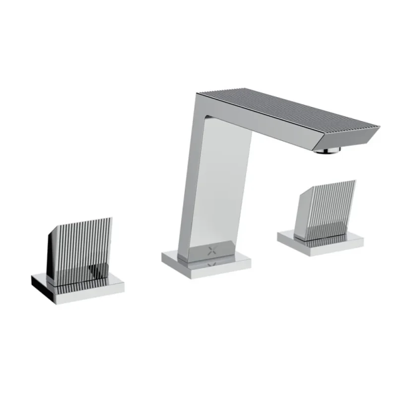 Crosswater Limit 3 Hole Basin Set Chrome detail view - Image 1
