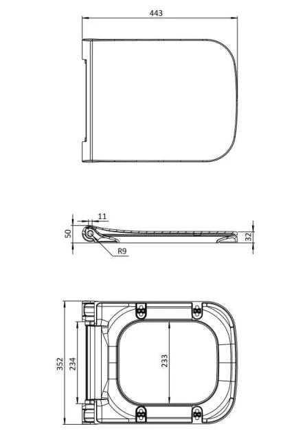 Crosswater Libra Toilet Seat Gloss White detail view - Image 2