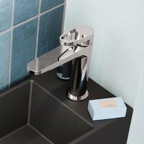 Crosswater Lazo Basin Monobloc Chrome detail view - Image 2