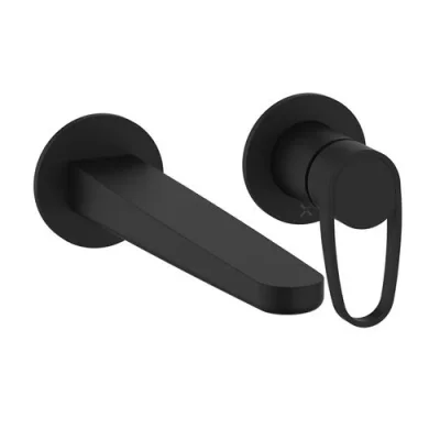 Crosswater Lazo 2 Hole Basin Set Matt Black detail view - Image 2