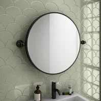 Crosswater Infinity Non-Illuminated Mirror 500 Matt Black detail view - Image 2