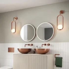 Crosswater Infinity Illuminated Mirror 700 Brushed Bronze detail view - Image 2