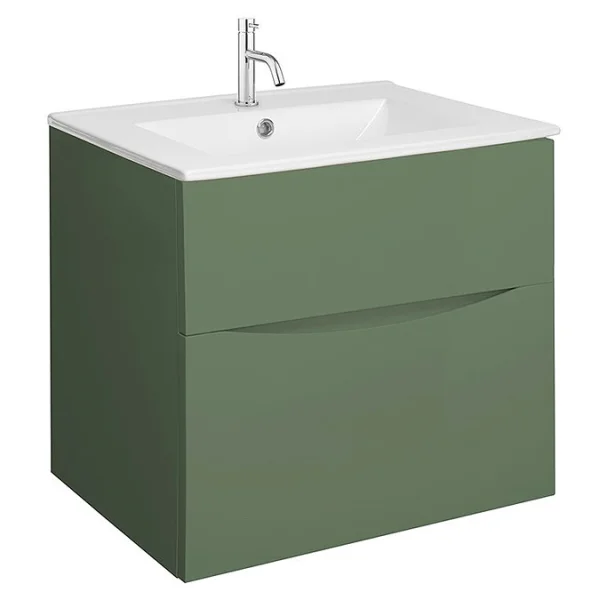 Crosswater Glide II 2 Drawer Basin Unit 600 Sage Green