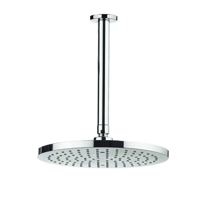 Crosswater Fusion Fixed Head 250mm & Ceiling Arm Round Chrome detail view - Image 1