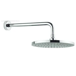 Crosswater Fusion Fixed Head 250mm & Wall Arm Round Chrome