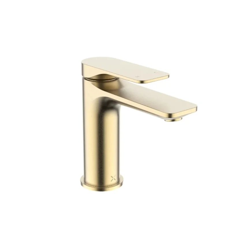 Crosswater Fuse Basin Monobloc With Clicker Waste Brushed Brass detail view - Image 1