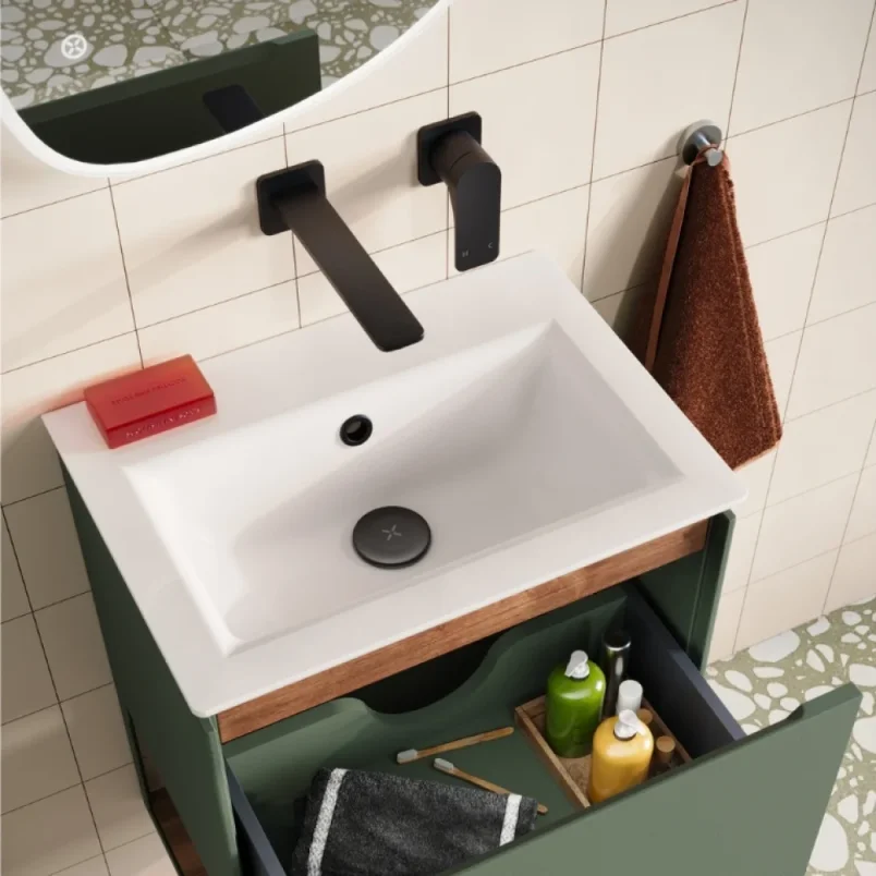 Crosswater Fuse 2 Hole Basin Set Matt Black detail view - Image 3