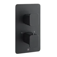 Crosswater Fuse 2 Outlet 2 Handle Valve & Trimset Matt Black