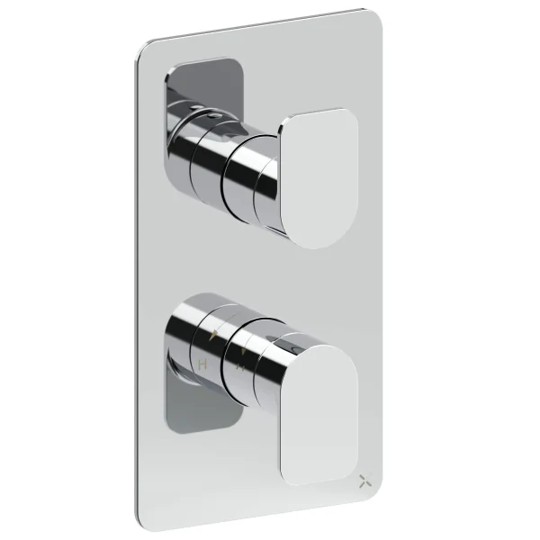 Crosswater Fuse 1 Outlet 2 Handle Valve & Trimset Chrome