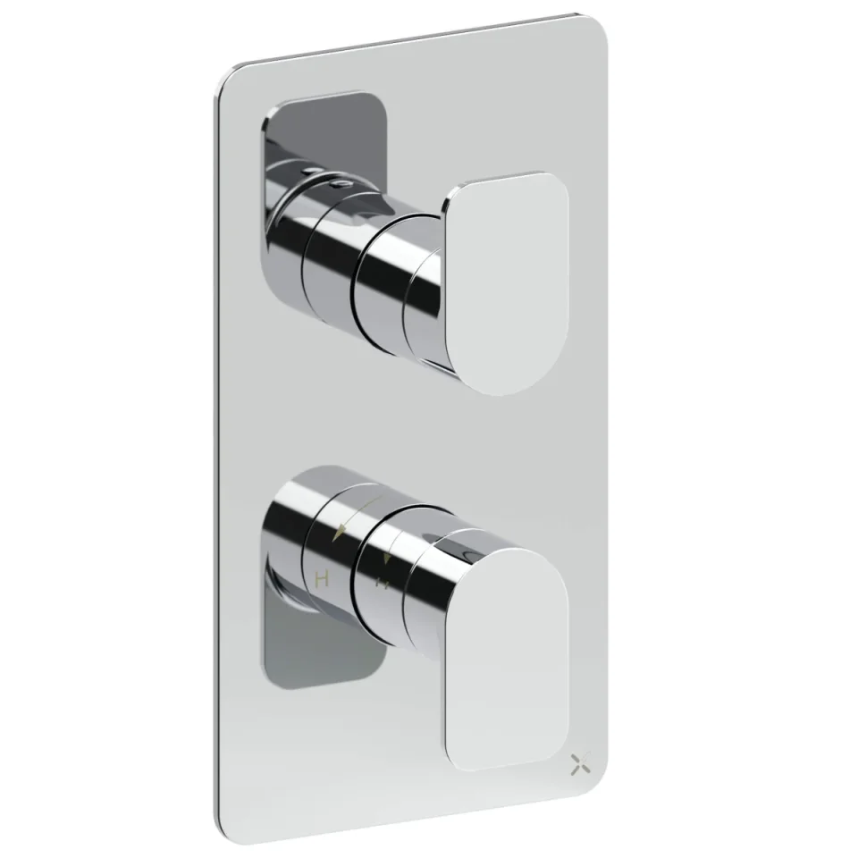 Crosswater Fuse 1 Outlet 2 Handle Valve & Trimset Chrome detail view - Image 1