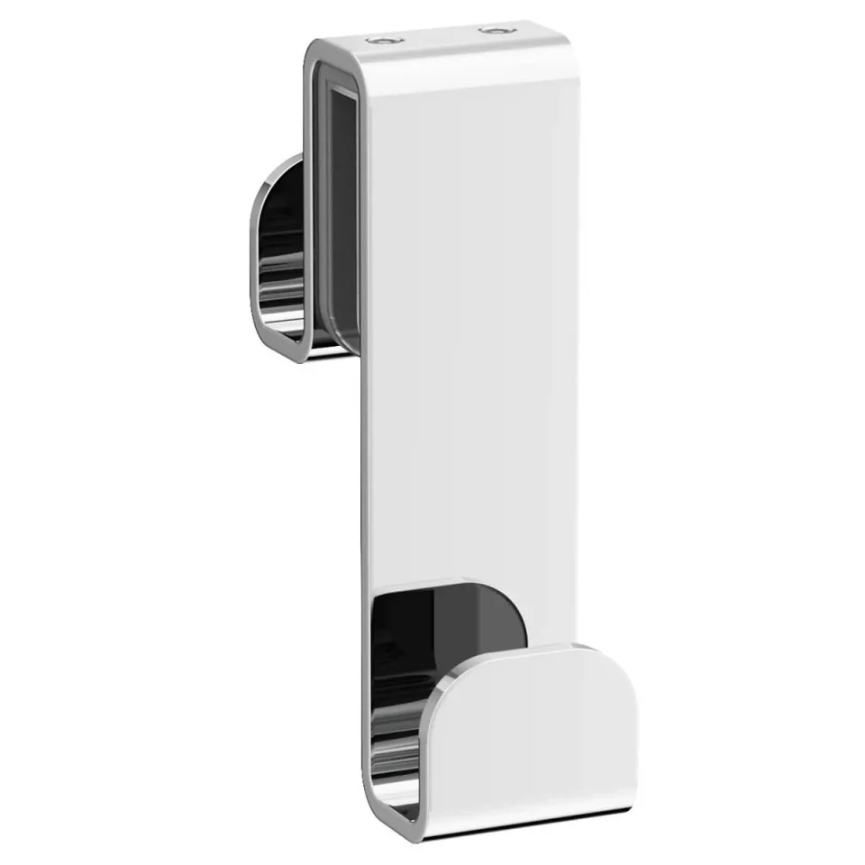 Crosswater Fold Single Hook Over Glass 8mm or 10mm Chrome detail view - Image 1