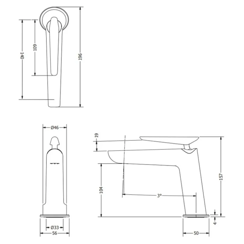 Crosswater Foile Basin Monobloc Brushed Brass detail view - Image 2