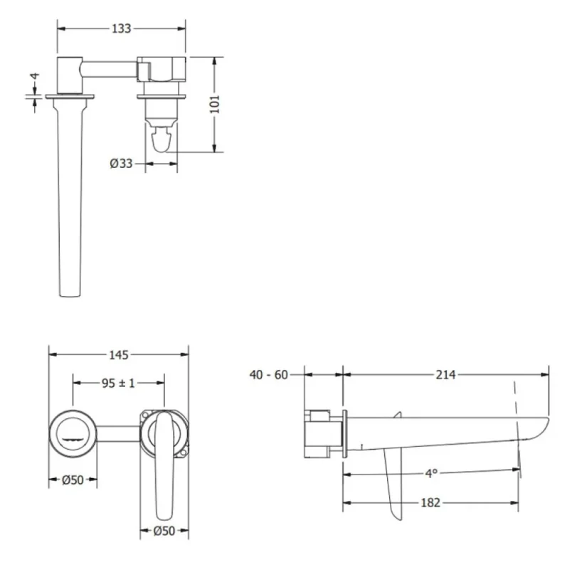 Crosswater Foile Basin 2 Hole Set Brushed Brass detail view - Image 2