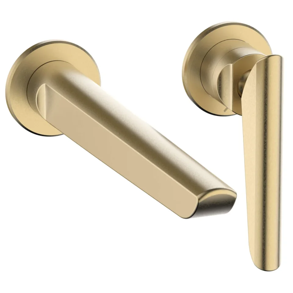 Crosswater Foile Basin 2 Hole Set Brushed Brass detail view - Image 1