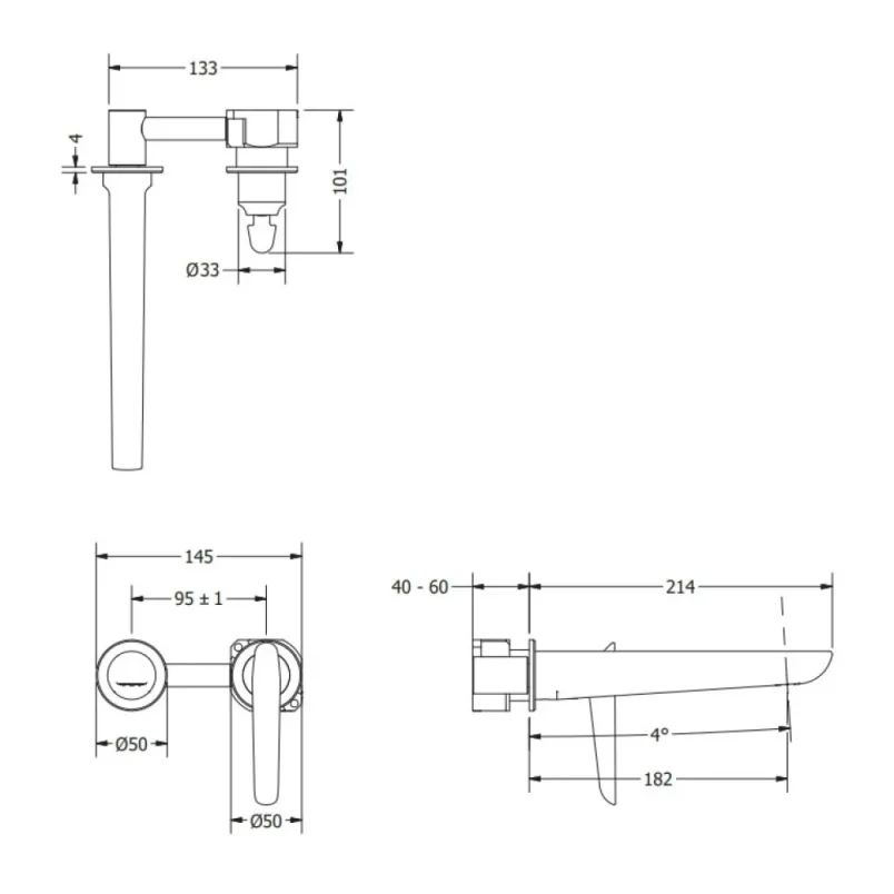 Crosswater Foile Basin 2 Hole Set Chrome detail view - Image 2