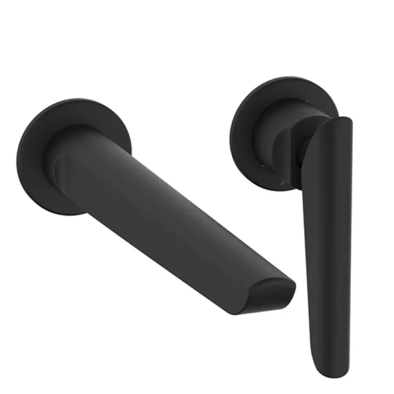Crosswater Foile Basin 2 Hole Set Matt Black detail view - Image 1