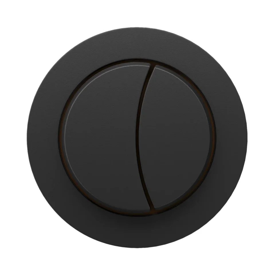Crosswater Flush Button & Cable Matt Black detail view - Image 1