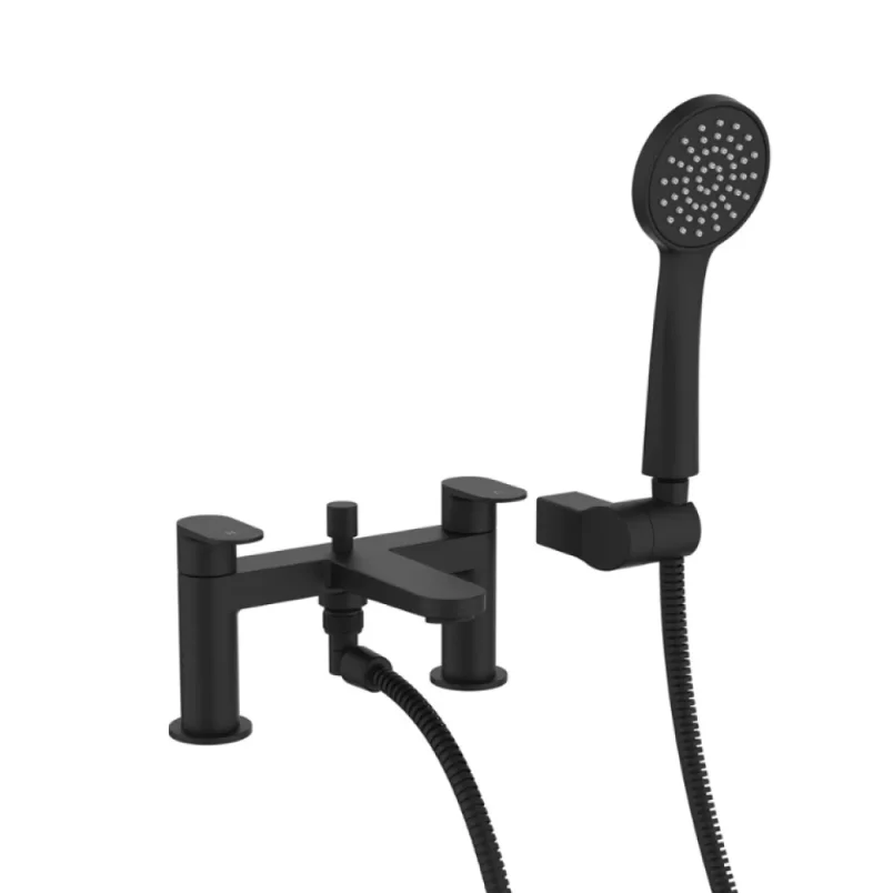 Crosswater Drift Bath Shower Mixer Matt Black detail view - Image 1