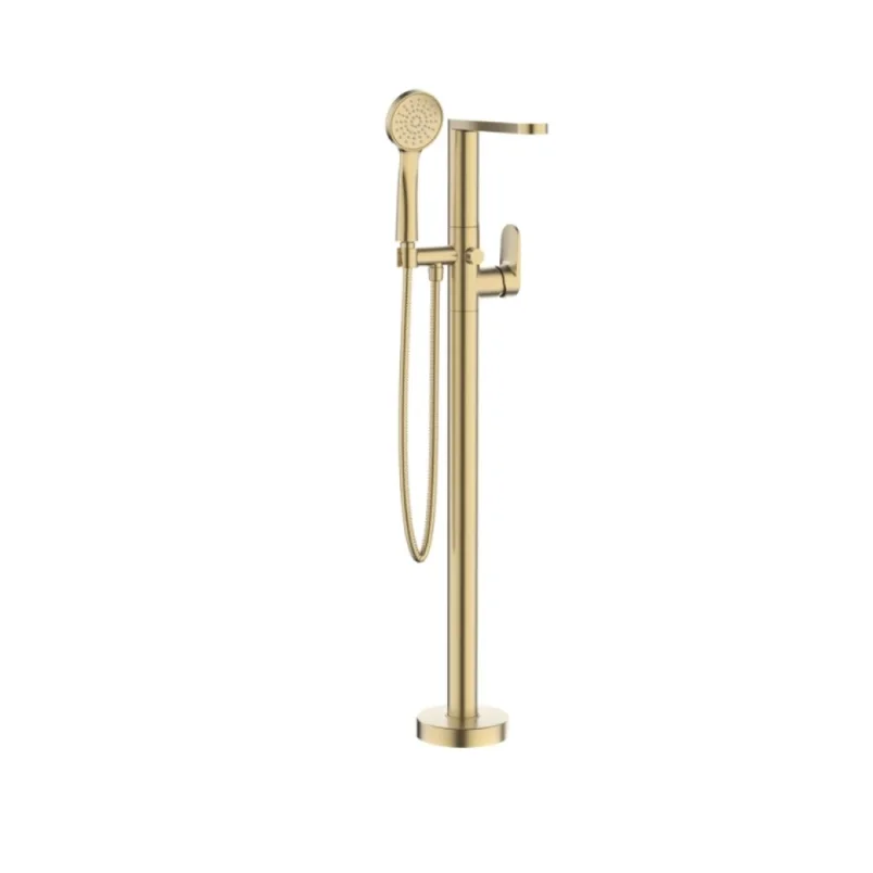 Crosswater Drift Bath Shower Mixer Floor Standing Brushed Brass detail view - Image 1