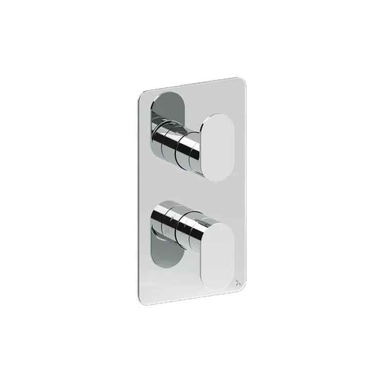 Crosswater Drift 1 Outlet 2 Handle Valve & Trimset Chrome detail view - Image 1