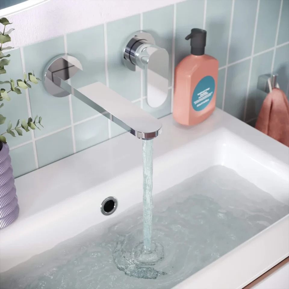 Crosswater Drift 2 Hole Basin Set Chrome detail view - Image 2