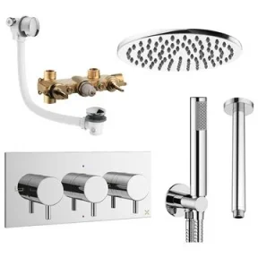 Crosswater Design Shower Set 8 Chrome 200mm