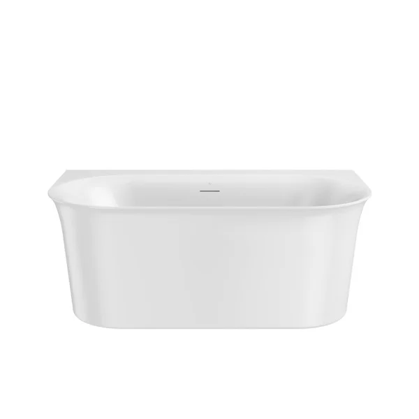 Crosswater Cursa Back To Wall Bath with Overflow and Waste 1500 x 800mm Matt White